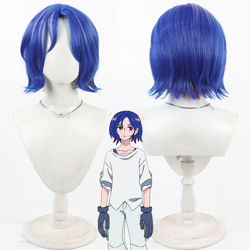 機動戦士Gundam GQuuuuuuX シュウジ・イトウ コスプレかつら かわいい 青い 撮影