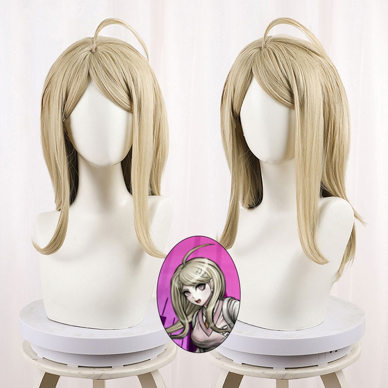 ニュー ダンガンロンパV3 みんなのコロシアイ新学期 赤松楓 あかまつ かえで コスプレかつら 撮影 かわいい 暗い黄色