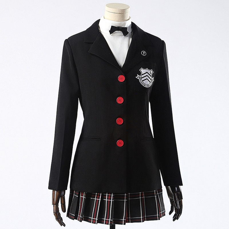 ペルソナ5　芳澤かすみ　コスプレ衣装　私立秀尽学園　ザ?ロイヤル　制服　ブラック　仮装　
