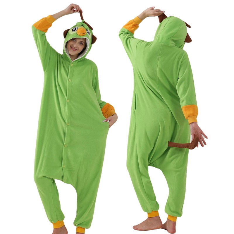 ポケットモンスターシリーズ  サルノリ Grookey コスプレ衣装  着ぐるみ パジャマ(部屋着)