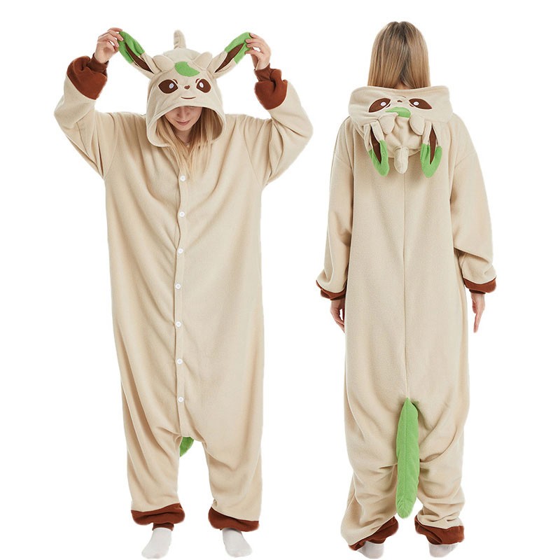 ポケットモンスターシリーズ  リーフィア Leafeon コスプレ衣装  着ぐるみ パジャマ(部屋着) コスチューム
