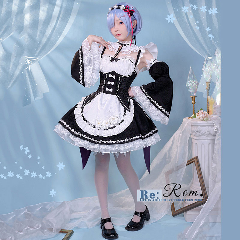 Re:ゼロから始める異世界生活 Re：Zero アニメーション  レイム メイド服 可愛い  コスプレ衣装 黒と白