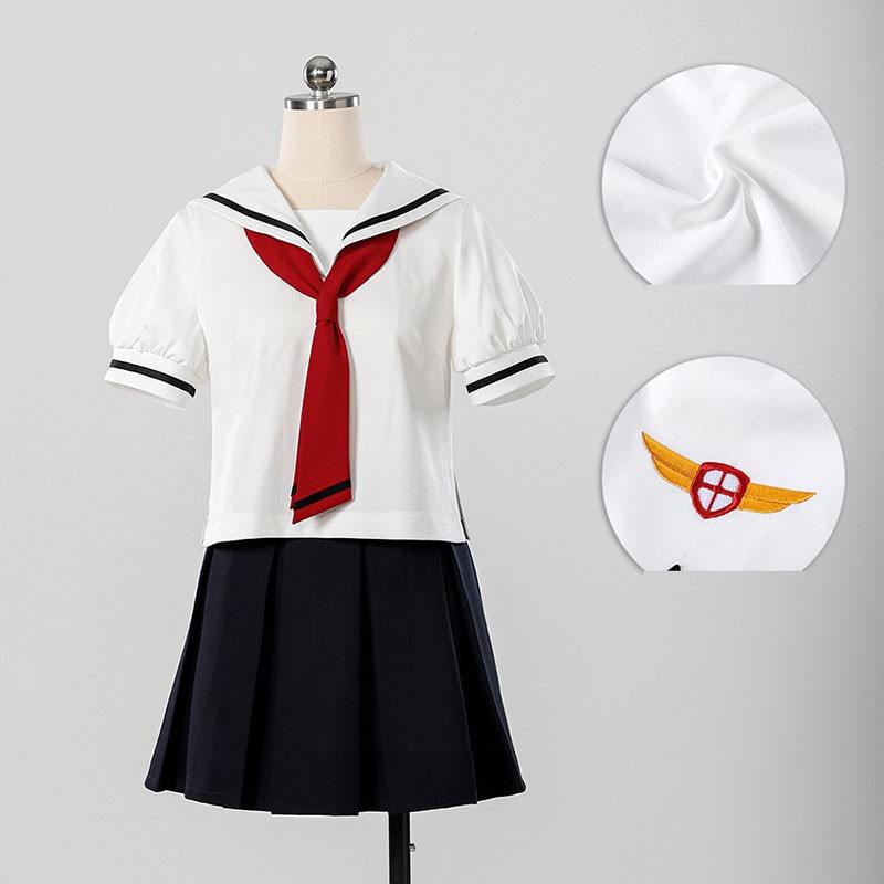 カードキャプターさくら 私立友枝小学校女子制服 夏服 木之本桜（きのもと さくら）コスプレ衣装 コスチューム かわいい スカート 撮影