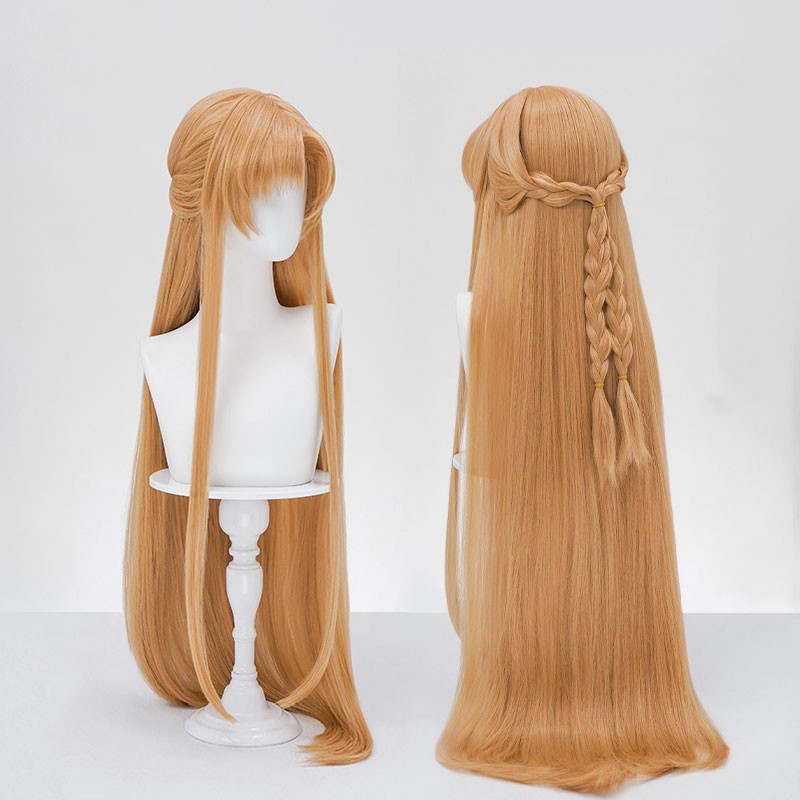 ソードアート・オンライン アスナ(SAO)  結城明日奈 妖精　コスプレかつら かわいい 黄色 撮影