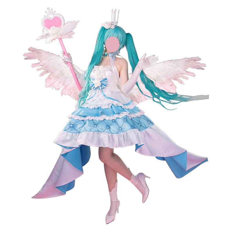 ボーカロイド　初音ミク　Sweet Angel　13周年　miku　誕生日礼服　コスプレ衣装　仮装