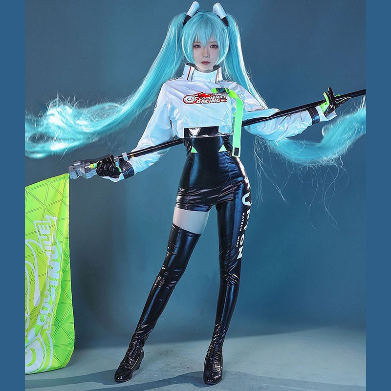 初音 ミク　Miku　舞台衣装　レーサー　かっこいい　高級布地　ラメラメ　コスチューム　