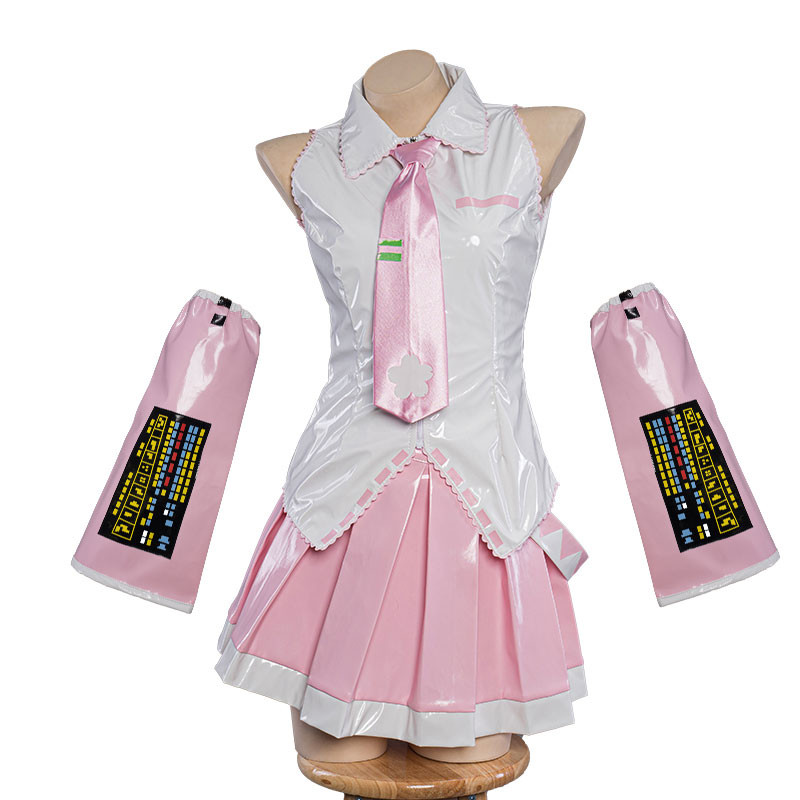 VOCALIOD  ボーカロイド 初音ミク  桜ミク  MIKU  コスプレ衣装 ピンク色  ツインテール スーツ
