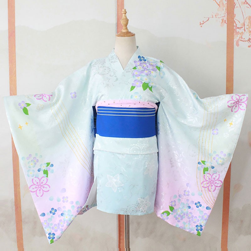 初音ミク　真夏花火　コスプレ衣装　和風　浴衣　水色　かわいい　コスチューム　