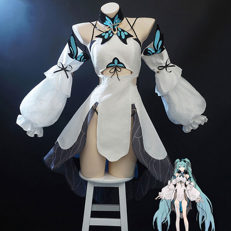 初音ミク　蝶夢　コスプレ衣装　オリジナル　コスチューム　中華風　かわいい　ホワイト