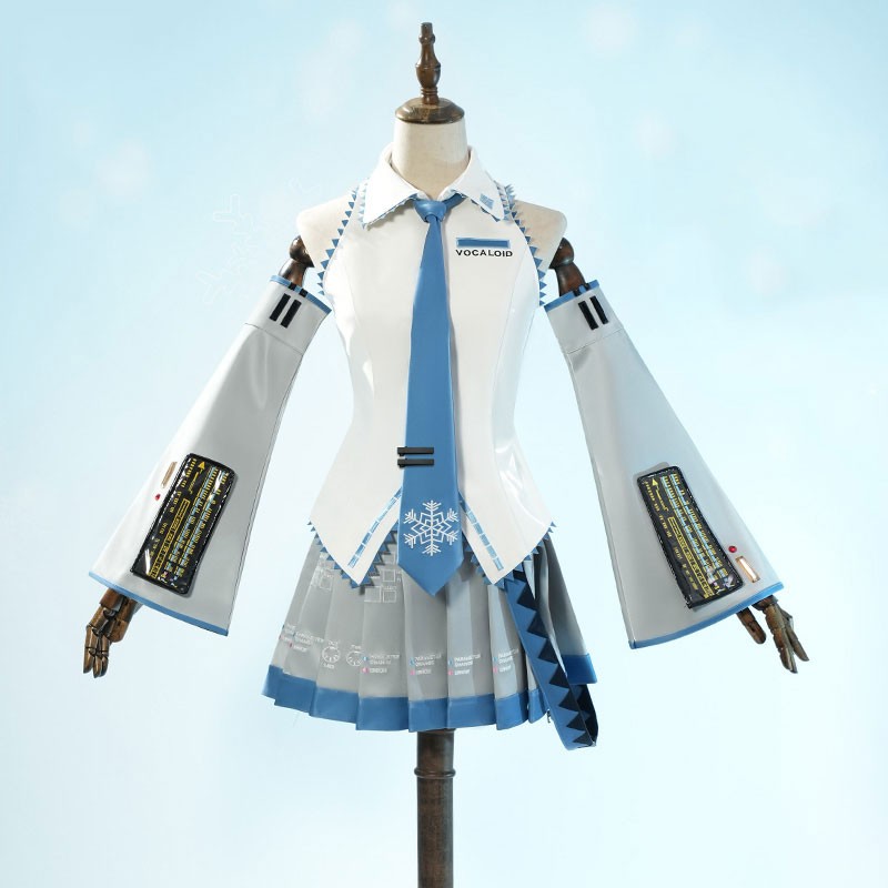 ボーカロイド VOCALOID 初音ミク 雪ミク2010 SNOW MIKU 公式服 コスプレ衣装 コスチューム かわいい 発光 スカート 撮影