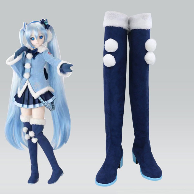 ボーカロイド VOCALOID Miku 初音ミク 雪ミク コスプレ靴 2012雪ミクコスプレブーツ オーダーメイド可