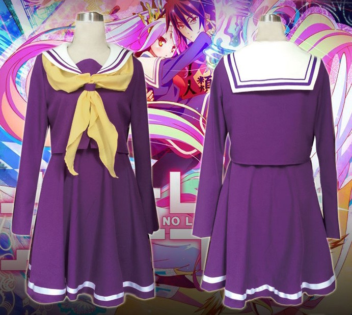 No Game No Life ノーゲーム　ノーライフ 妹 しろ 白（しろ） コスプレ衣装 紫セーラー服 コスチューム 高品質
