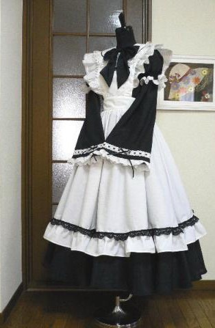 ロングメイド服 8点セット コスプレ衣装