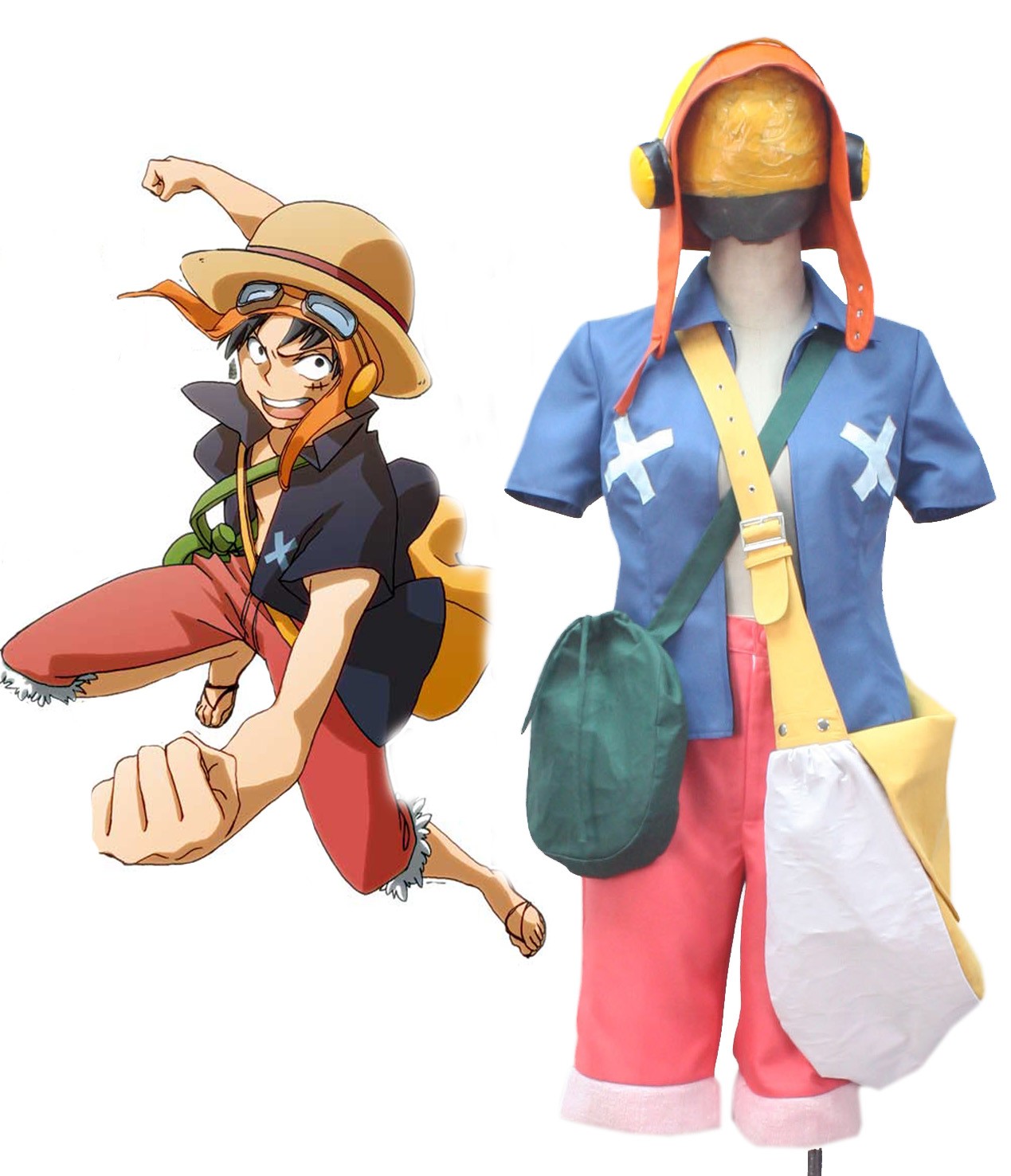 ワンピースONE PIECE 劇場版　モンキー.D.ルフィ風 コスプレ衣装