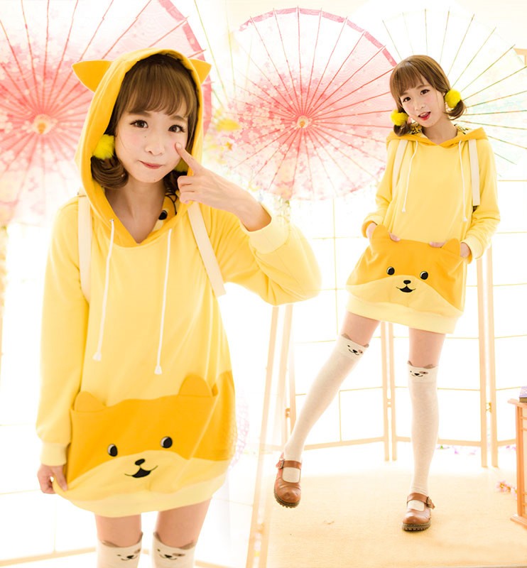 神経汚染犬DOGE　少女萌黄色べっちんバーか　セーター
