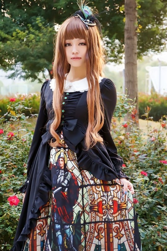 プリントゴスロリドレス レディース ロリータ服 ヨーロッパ宮廷衣装 コスチューム 