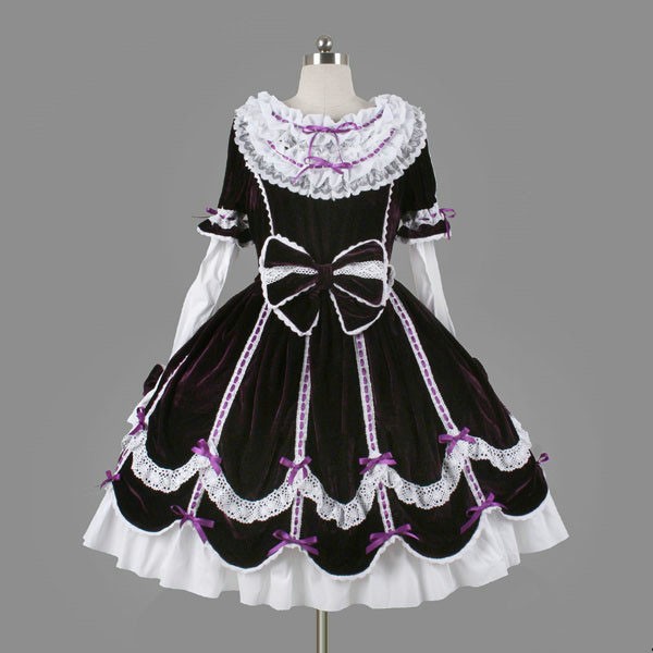 優雅なプリンセス　ゴスロリドレス ロリータ服 フリルレース　