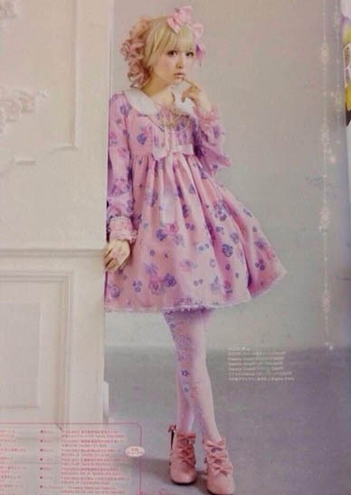 三色すみれワンピース ロリータワンピース サスペンダースカート Lolita JSK Lolita OP