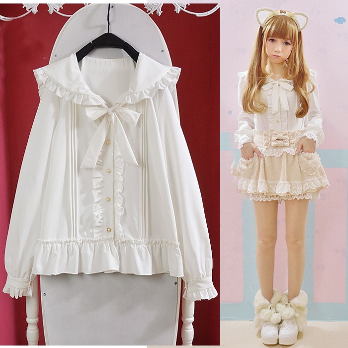 可愛いロリータ　lolita海軍風　長袖シャツ