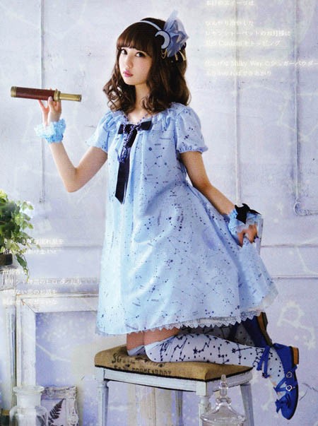 Lolita AP　星座柄ワンピース　海軍風えりワンピース　ロリータワンピース　Lolita OP Lolita JSK
