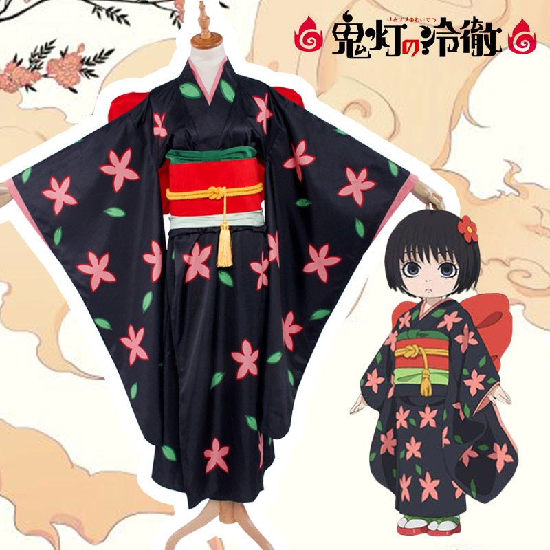鬼灯の冷徹　座敷童子　 一子　いちこ　着物　黒　浴衣　既製品