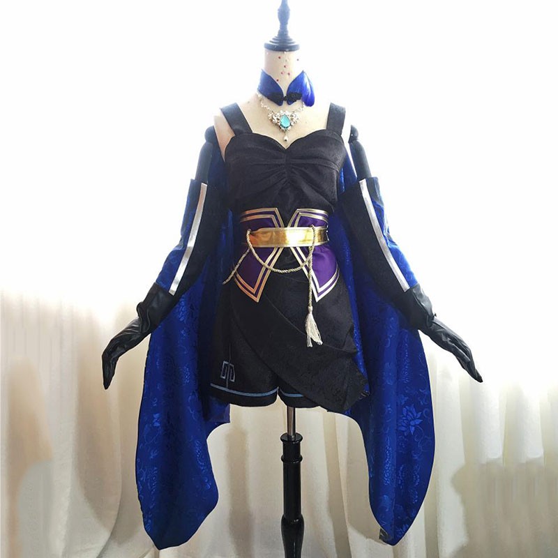 真・三國無双8　王異　素体　コスプレ衣装　スカート　黒　蝶　オーダーメイド