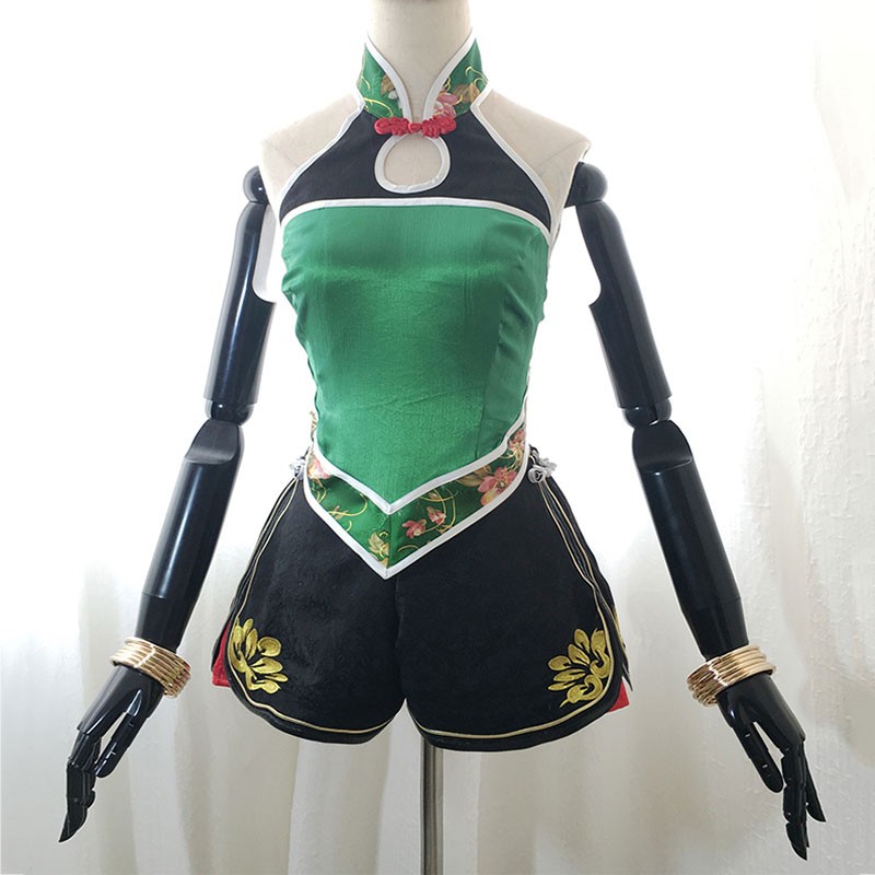 真・三國無双８　関銀屏　コスプレ衣装　下着　緑　オーダーメイド