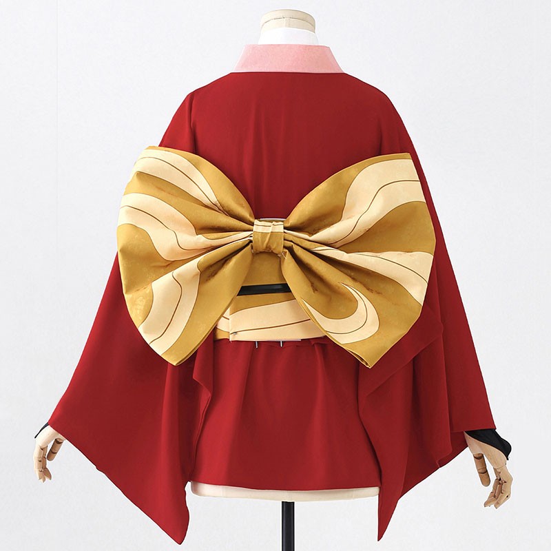 【おすすめ】銀魂 ぎんたま 神楽（かぐら） 吉原炎上編  銀魂 吉原神楽 レッド和服 コスプレ衣装 超巨大リボン コスチューム 撮影 かわいい