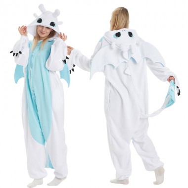 ヒックとドラゴン 聖地への冒険 白いドラゴン ライト・フューリー 着ぐるみ パジャマ(部屋着)  コスプレ衣装