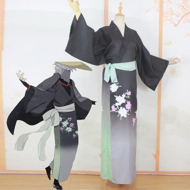 NARUTO はたけカカシ 男装コスプレ  かわいい きもの 黒い色 オーダーメイド テールプリント