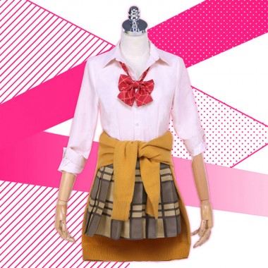 citrus蓝原柚子 コスプレ衣装　ティーシャツ　プリーツスカート　蝶ネクタイ