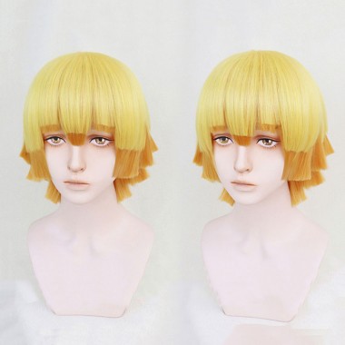 鬼滅の刃　我妻善逸　コスプレウイッグ　鬼殺隊 アニメ　cosplay