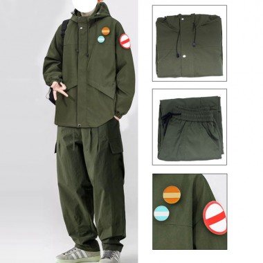 パンティ&ストッキングwithガーターベルト　ブリーファス・ロック　コスプレ衣装　コスプレ用　メンズ　グリン　ジャケット　アニメ　バッジつき