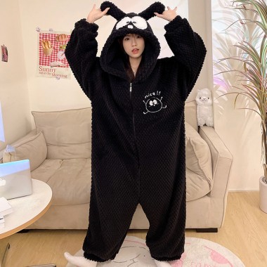 キャラクターパジャマ　犬　部屋着　秋冬　男女兼用　かわいい　暖かい