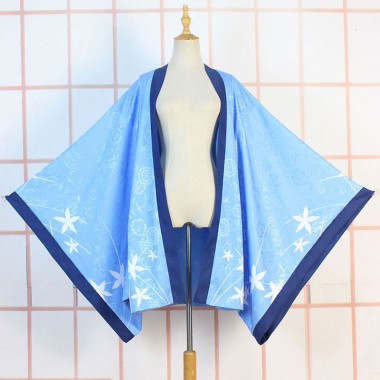 ブルーアーカイブ　桐生キキョウ　コスプレ衣装　和風　羽織り　アウター　水色　百鬼夜行連合学院
