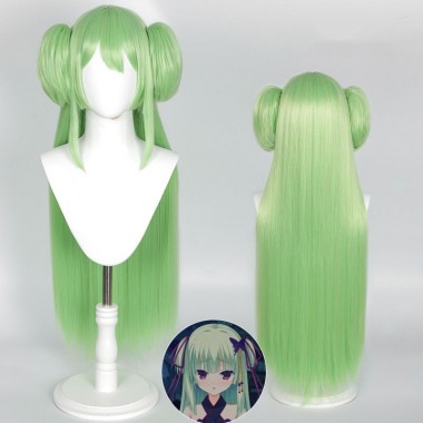 千恋＊万花　ムラサメ　ウイッグ　コスプレ用　緑色　ロングヘア　かつら