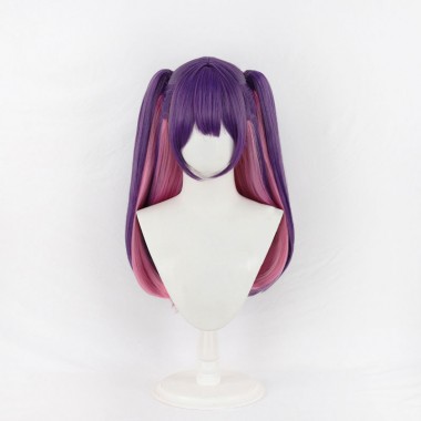 2.5次元の誘惑　ミリエラ　橘美花莉　ウイッグ　コスプレ　紫色　ツインテール　混色　ロングヘア
