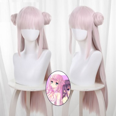 かつて魔法少女と悪は敵対していた　深森白夜　かつら　ウイッグ　コスプレ　薄いピンク　ロング