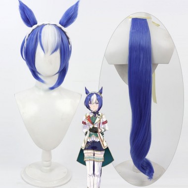 ウマ娘 プリティーダービー Pretty Derby シーザリオ コスプレかつら かわいい 青い 撮影