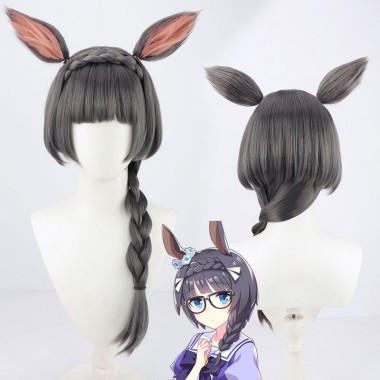 ウマ娘 プリティーダービー Pretty Derby ゼンノロブロイ コスプレかつら かわいい 暗い灰色 撮影