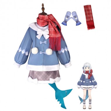 Vtuber Hololive-EN　ホロライブ　がうる・ぐら　Gawr Gura コスプレ衣装 コスチューム かわいい 冬服スカート 撮影