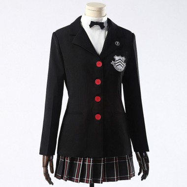 ペルソナ5　芳澤かすみ　コスプレ衣装　私立秀尽学園　ザ?ロイヤル　制服　ブラック　仮装　