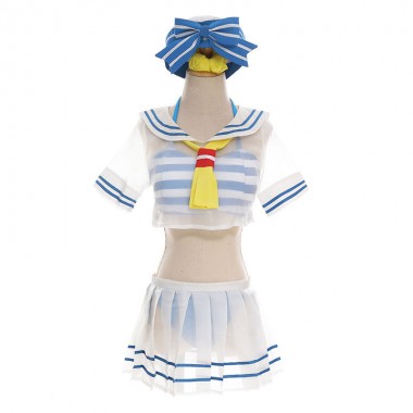 Re:ゼロから始める異世界生活　Re:Zero　Rem　レム　コスチューム　水着　セーラー服　水色　シフォン　ビキニ