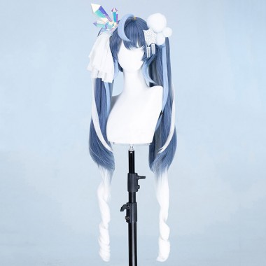 初音ミク 雪ミク コスプレかつら かわいい 撮影 ポニーテール