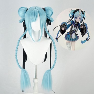 ゾンビMIKU 初音ミク バニーガール キョンシー コスプレかつら かわいい ブルー 撮影