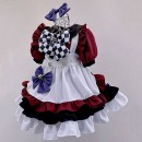 メイド服 コスプレ衣装 ブルゴーニュ レッド コスチューム 華麗 プリンセス 変装 オーダーメイド