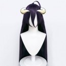 オーバーロード　OVERLORD　アルベド(Albedo)　コスプレ　ウイッグ　黒髪ロング　髪飾り　