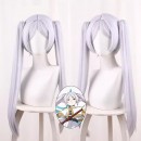 葬送のフリーレン　フリーレン　かつら　ツインテール　銀髪　コスプレ小物　撮影用　ストレート