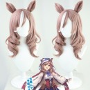 ウマ娘 プリティーダービー　マチカネタンホイザ　ウイッグ　コスプレ用　縦ロール　白メッシュ　小顔
