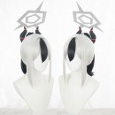 ブルーアーカイブ　鬼方カヨコ　ウイッグ　コスプレ　ポニーテール　銀髪　黒メッシュ　